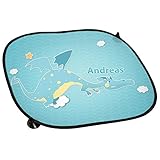 ✅ PRODUKT: Auto-Sonnenschutz mit dem abgebildeten Vornamen und Drachen-Motiv | Lieferumfang: 1 Stück