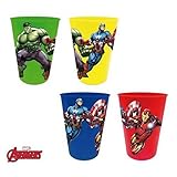 Licencia 100% original Los Vengadores (Avengers)-Los Set 4 Vasos plastico (Suncity AVD102087)