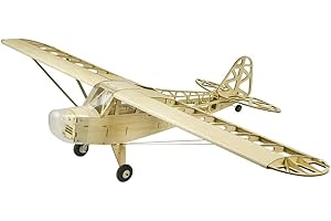 DANCING WINGS HOBBY 2019 Aggiornamento Balsa Legno Aereo Elettrico 1,2 M Piper Cub J3 by DW Hobby Balsa Taglio Laser J3 bisogno di Costruire; Telecomando Aereo KIT per Adulti (S2301)
