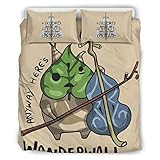 O6HuH&8 Wonderwall Zelda Parure de lit 3 pièces avec Housse de Couette et taies d'oreiller, Blanc, 229x229cm