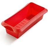 L&eacute;ku&eacute; Rectangular Silicone Baking Mould Platinum Red, 24 cm
