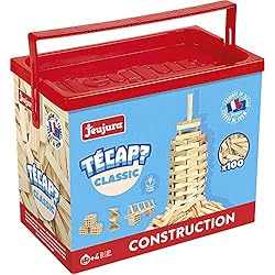 JeuJura - Jouet en bois - Construction - Tecap Classic - Baril 100 Planchettes