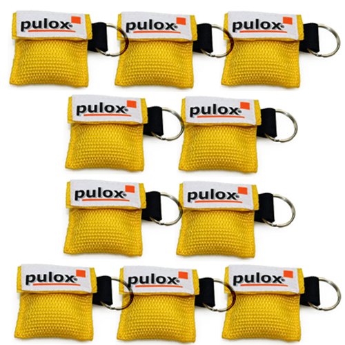 Preisvergleich Produktbild 10x PULOX ®"RESPI-Key" Schlüsselanhänger Beatmungsmaske in gelb