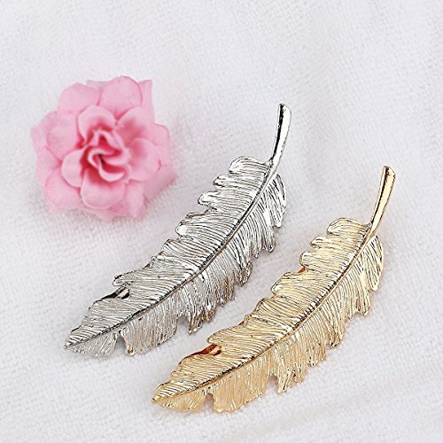 CINEEN 3 Farben Metall Feder Blatt Haarklammern Vintage Blatt förmigen Haarspangen Haarschmuck Kopfschmuck Haar Zubehör - 8
