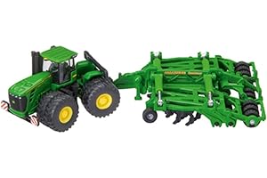 siku 1856, Trattore John Deere 9630 con aratro stoppiatore Amazone Centaur, 1:87, Metallo e Plastica, Verde, Aratro richiudibile