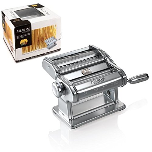Atlas 150 Made in Italy Nudelmaschine in Haus mit Kurbel für Lasagne, Fettuccine Tagliolini