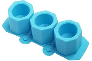 QUUPY Plant Flower Pot Silicone Molds,DIY Ceramic Clay Mold for Succulent Plant Cactus Flower Pot Candles Blue