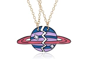 WJIAEER 2 STÜCKE Freundschaftskette Zwei Mädchen Halskette, Bester Freund Geburtstagsgeschenk BFF Halskette für 2