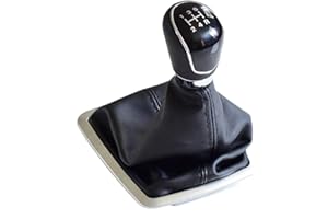 PLHJI Manopola leva cambio manuale cambio con cuffia copri cuffia adatta per Ford Focus 2 MK2 FL adatta per C-MAX 2006-2011 MK3 MK4 MK7 -Black-5_Speed