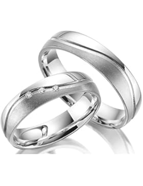 2 x Trauringe 925 Silber PAARPREIS inkl. Swarovski Crystal und Gravur AG.20