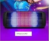 LHFJ Bluetooth-Lautsprecher LED-Licht wechselnden Lautsprecher Tragbare Drahtlose Eingebautes Mikrofon, Aux-Lautsprecher Wasserdicht, staubdicht, stoßfest Lautsprecher Black, Rot