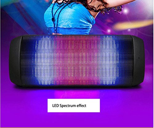 LHFJ Bluetooth-Lautsprecher LED-Licht wechselnden Lautsprecher Tragbare Drahtlose Eingebautes Mikrofon, Aux-Lautsprecher Wasserdicht, staubdicht, stoßfest Lautsprecher Black, Rot