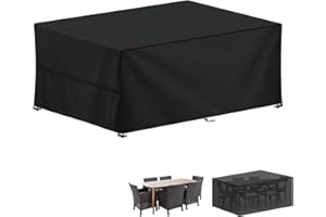 LAMUNI Abdeckhaube Gartenmöbel 220x100x75cm Loungesofa Abdeckung Gartentisch Wasserdicht Abdeckplanen für Gartenmöbel Plane 420D Oxford Gewebe Schutzhülle für Gartenmöbel, Loungemöbel, Rattanmöbel