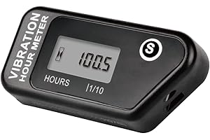 Yooreal Contaore a Vibrazione, Ore di Manutenzione per Motore Diesel a Gas Generatore Alimentato Compressore Moto Spazzaneve Rimorchio Motolivellatrice Idropulitrice