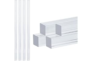 SUPERFINDINGS 4 varillas cuadradas acrílicas 248 x 10 x 10 mm, barras cuadradas transparentes, surtido de barras macizas, material de modelado para modelismo, bricolaje, accesorios de iluminación