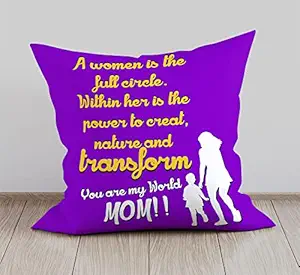 DreamVio Soft Fabric Cushion, Pillow for World's Best Mom,Pyari Mumma,Mummy,Gifts for Mom,Grandma on Birthday's & Mother's Day Color : Purple Size : 12 x 12 Inch Design 24