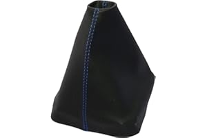 AERZETIX - Cuffia Soffietto - per Leva del Cambio - in Similpelle - pelle Nero con Cuciture Blu