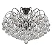 Price comparison product image MW-Light 232016608 Ceiling Light Metal Black Crystal Modern Living Room, Bedroom, Dining Room 8 x E14 60W excl 230V