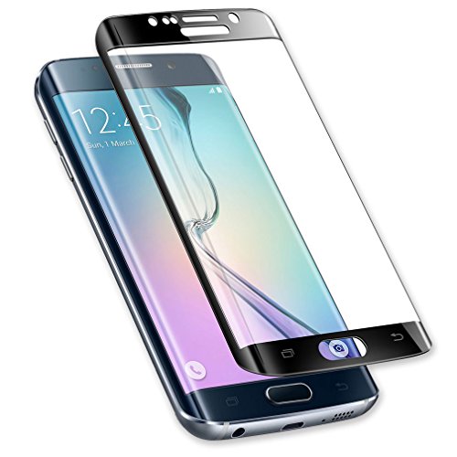 Xiaoximi Samsung Galaxy S6 EDGE Gehärtetem Glas Displayschutzfolie Kristallklare Schutzglas Transparent Tempered Glass Screen Protector Anti Kratzer Anti Fingerabdruck Schutzfolie mit 9H Härtegrad für Samsung Galaxy S6 EDGE - Schwarz