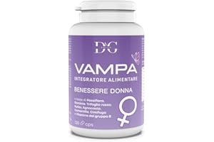 DVG-LAB Agnocasto Integratore Menopausa con Trifoglio Rosso Garcinia Cambogia Kudzu Cimicifuga per Controllo Vampate di Calore Peso e Umore con 3 Vitamine 100% Naturale Made in Italy 120 CPS