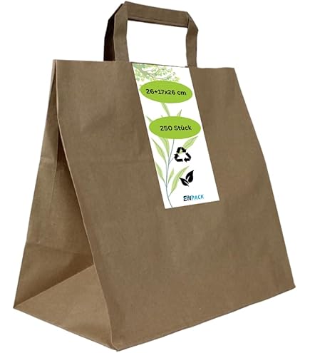 Buste Regalo Sacchetti Di Carta Kraft 250 Pezzi Bustine Marrone
