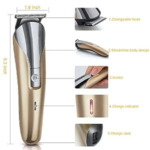 xincare All in One Rechargeable Electric Hair Grooming Kit,Nose Ear Body Trimmer Beard Mustache Shaver Designer Hair… - Image 2