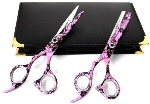 Preisvergleich Produktbild CANDURE® - C20 - 6'' (15,24cm) - Linkshänder Schere & Ausdünnschere + Tasche Schwarz