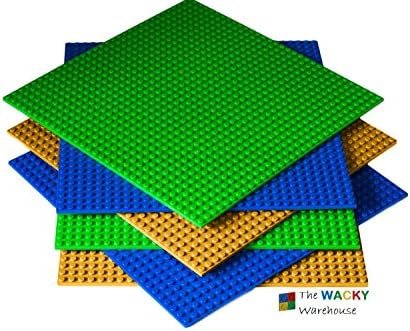 6 Brick Building Baseplates By The Wacky Warehouse - Large 10" x 10" (Sand)