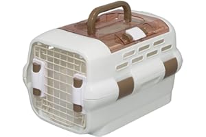Iris Ohyama, Crate, Basket, Plastic (PP) transport bag for cats, Two removable doors with grid and safety closure, Two straps, L51.1 x W32.1 x H28.7 cm, PDPC-500, White