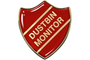 Capricornone Dustbin Monitor Gel Domed Red School Shield Badge