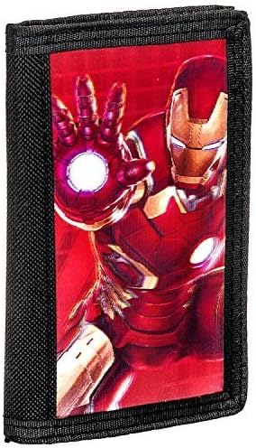 BB Designs 100% Authintic Ironman Wallet , Avengers Marvel Comics Age of Ultron Lenticular 3D Velcro Wallet - Iron Man , Officially Licences Retro Collection. Adult , Kids Wallet