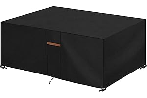 SanGlory Pokrowiec ochronny na meble ogrodowe, wodoszczelna plandeka na meble ogrodowe, pokrowiec na stół ogrodowy, pokrowiec na meble balkonowe, 600D Oxford, 250 x 150 x 90 cm