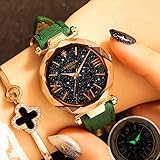 Uhr 2018 Trend Armbanduhr Atmungsaktivband Nachtleuchtende Minimalistische Sternen Quarzuhr, Grün