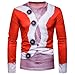 Produktbild Geili Herren Weihnachten Kostüm Weihnachtsmann Schneemann Print Rundhals Langarmshirt Humor Slim Fit Bluse T Shirt Christmas Xmas Longsleeve Tops Oberteile in div. Farben