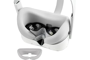 Aukuoy VR Slicone Gesichtsabdeckung für Pico 4 VR Gläser, PU-Leder Schaum Gesichtsauflage Schutzmaske für Pico 4 VR Zubehör, Lichtdicht Anti-Leckage, Waschbar (grau)