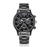 LEvifun Herrenuhren Wasserdicht Mode Herrenuhr Business Casual Design Uhr Kristall Edelstahl Metall Analog Quarz Digital Armbanduhren Männer