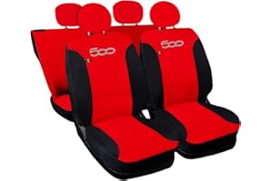 ‎AUTO ACCESSORI LUPEX Auto Accessori Lupex - Sitzbezüge für Autositz, kompatibel Autositzbezüge für Cinquecento 500, Rot Schwarz, Made in Italy, Set Sitzbezüge für Vorder- und Rücksitze, Airbag-kompatibel