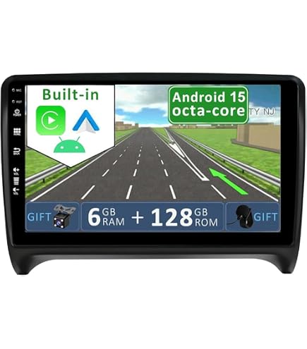 Autoradio Android 14 Pour Audi TT MK2 8J (2006-2014) - Écran 7" IPS, Qualcomm 8-Core, 8Go RAM, 128Go ROM, CarPlay/Android Auto, GPS, 4G, DAB+ - 4
