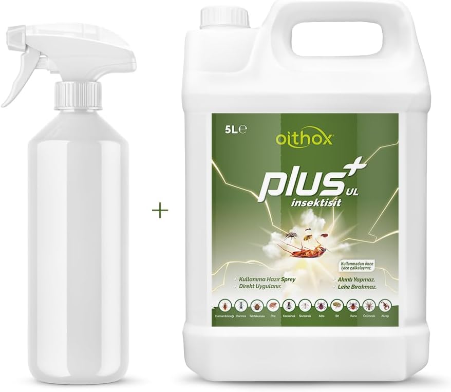 Oithox Plus UL Böcek, Hamam Böceği, Tahta Kurusu, Bit, Pire, Uyuz, Karasinek, Haşere İlacı 5 lt