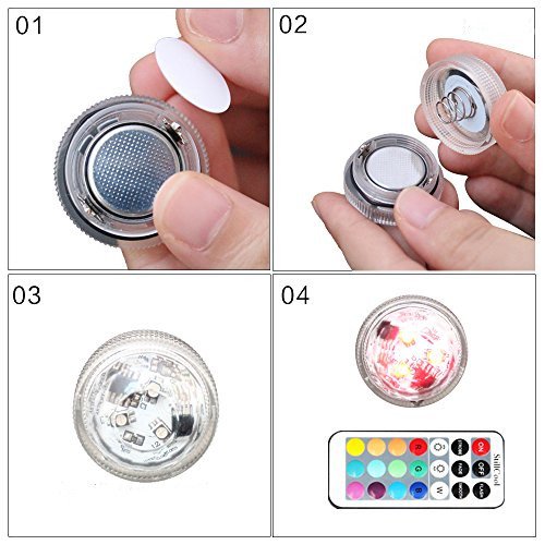 StillCool 5pcs Multi Color RGB LED-Unterwasserbeleuchtung wasserdichte Lampe beleuchtet dekorative Lichter Lichter Schwimm f.Remote Steuerung Wassergarten , Aquarium, Bad Pool und Spa usw. - 2