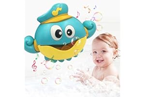 J&K Baby Bath bubble Machine Toy with 12 Nursery Rhymes, Automatic Octopus Bubble Maker Fun Bath toys with Music for the the Bath tub and Shower for Toddlers Babies Boys Girls
