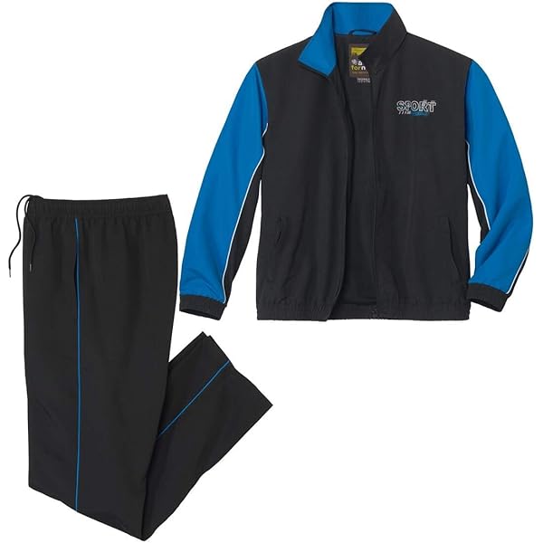 GUOCU Trainingspak voor heren, joggingpak, heren, lange mouwen, sweatjack, zonder capuchon, trainingsbroek, joggingbroek, pak, fitness, sportbroek, vrijetijdspak, zwart, 6XL