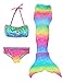 Produktbild Le SSara Mädchen Cosplay Kostüm Badebekleidung Meerjungfrau Shell Badeanzug 3pcs Bikini Sets (130, D-Regenbogen)