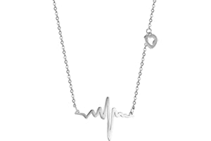 PROSTEEL Collier Battement du Coeur Fréquence de la Pulsation Chaîne Maille Jaseron Offerte Bijoux pour Femme Fille