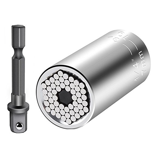 WARKHOME Douille Universelle Universelle Clé à Cliquet 7 - 19 mm Douille Puissance Perceuse Adaptateur Adaptateur Drill Combinaison auto