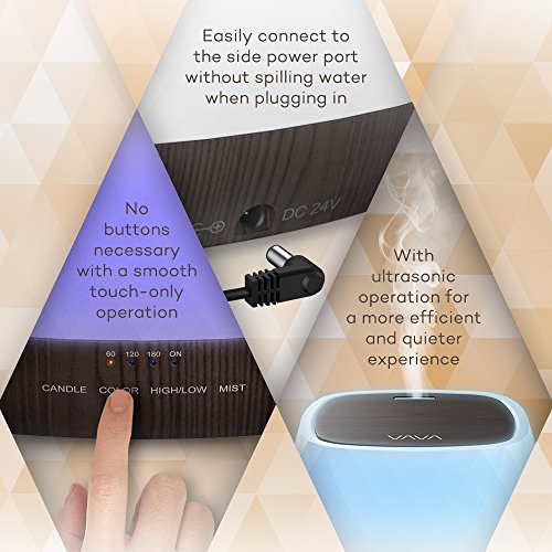 Aroma Diffuser VAVA 500ml Ätherische Öle Diffuser Timer Niedrigwasserschutz Kerzenbeleuchtung 7 LED Farben - 6