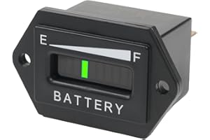 RileyFine LED-Batterie-Kapazitätsanzeige, Blei-Säure-Batterie-Spannungsanzeige von Ladung und Entladung, Batterie-Tester mit Alarmfunktion, geeignet für Golf Cart Gabelstapler RV (S-12/24v)
