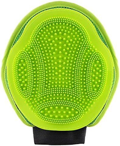 MOSTY Pet Grooming Glove: Dog Cat Brush Glove Furniture Pet Hair Remover Mitt - Gentle Deshedding Grooming Massage Glove Brush for Big Small Long Short Hair Dog Cat,with Pet Pads*2