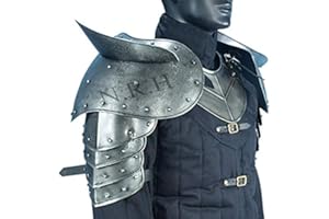 Nautical Replica Hub Medieval Armor Dark Gothic Steel Gorget Neck Armor and Pauldron