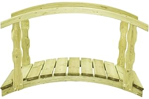 ‎FESTNIGHT Festnight Gartenbrücke mit Geländer Holzbrücke Teichbrücke Brücke Holzsteg 170x74x105 cm Kiefernholz Imprägniert